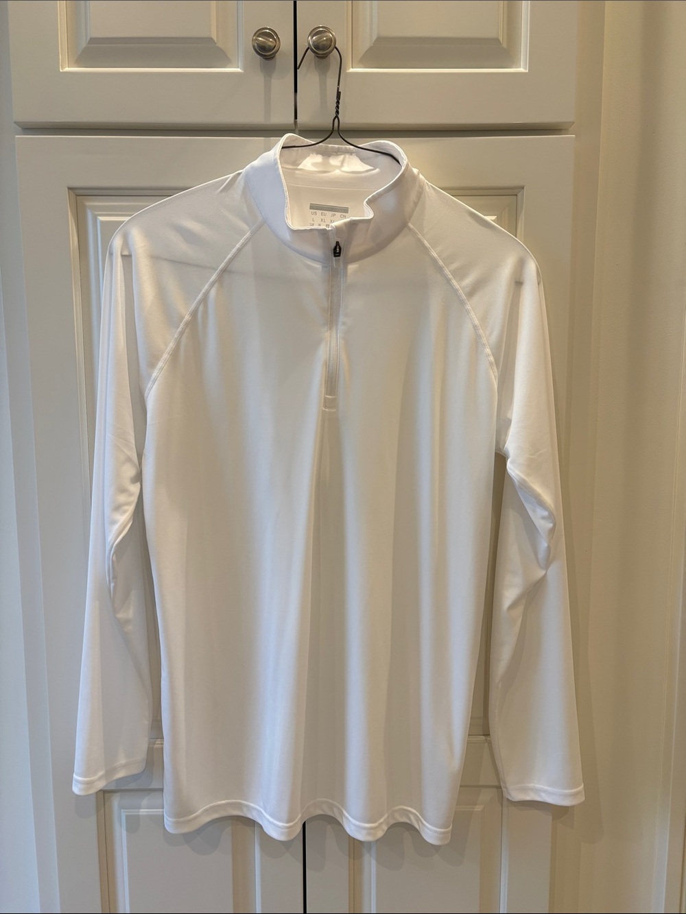 Men's White Long-Sleeve Swim Shirt - UPF Protection